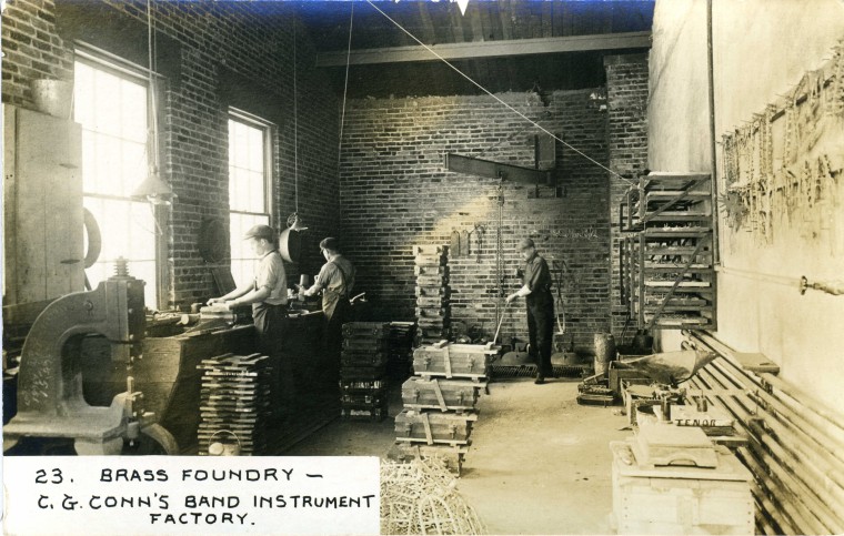 C.G. Conn's Band Instrument Factory 1913-Brass Foundry