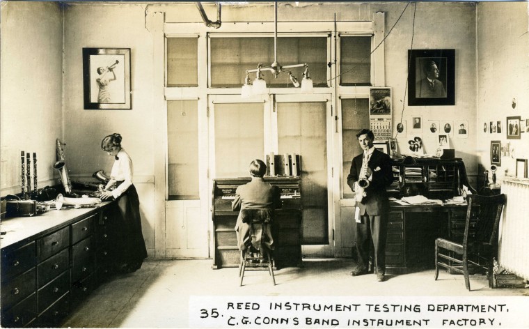 C.G. Conn's Band Instrument Factory 1913-Reed Instrument Testing Department