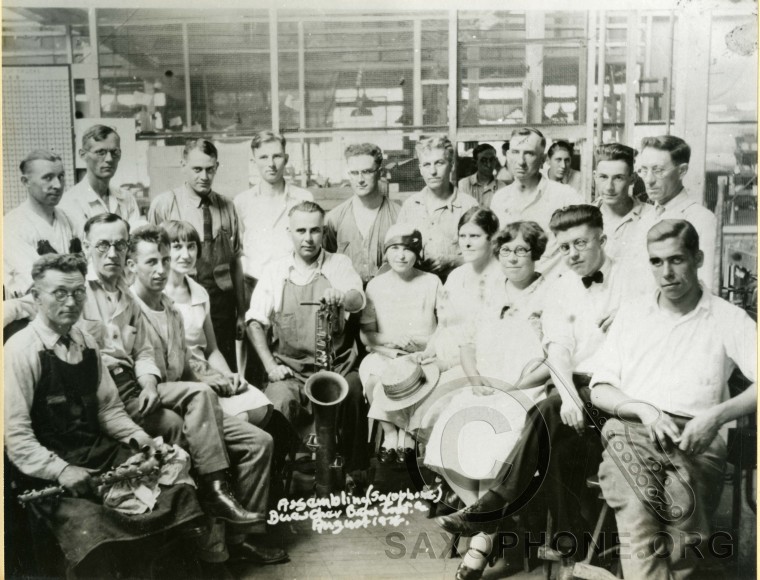 Buescher Factory August 1928-Saxophone Assembly Department