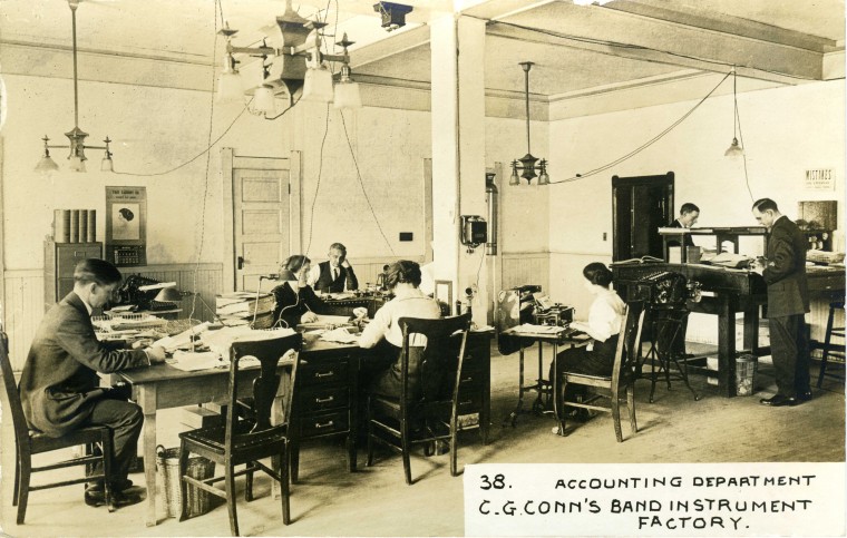 C.G. Conn's Band Instrument Factory 1913-Accounting Department