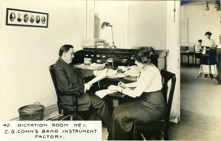 C.G. Conn's Band Instrument Factory 1913-Dictation Room
