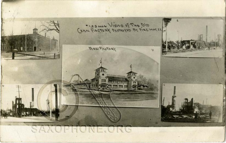 Views of the old Conn Factory destroyed by fire May 22, 1910-Elkhart, Indiana