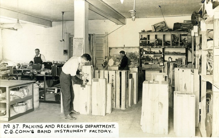 C.G. Conn's Band Instrument Factory 1913-Packing and Receiving Department
