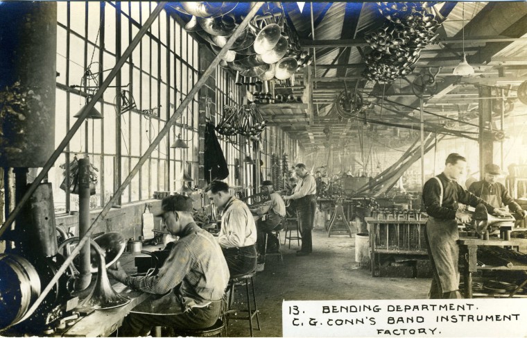 C.G. Conn's Band Instrument Factory 1913-Bending Department
